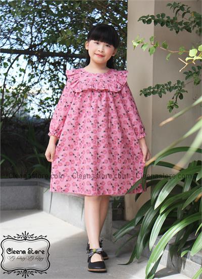 Đầm nhung hoa dáng A bèo vuông